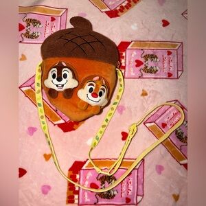 Tokyo Disney Resort Chip & Dale Acorn Plush Shoulder Bag 2023 Adjustable Strap